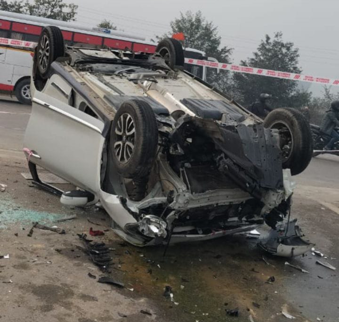 कोहरे के कारण हुई दुर्घटना