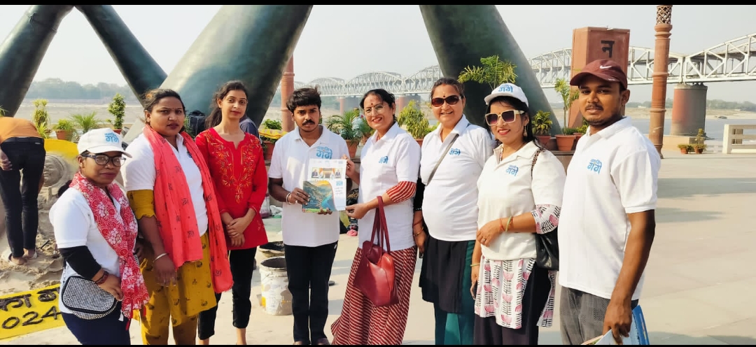 नमो घाट पर स्वच्छता संग मतदान की अपील