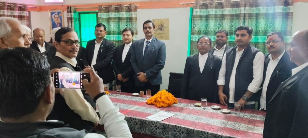 जिला जज का किया गया स्वागत