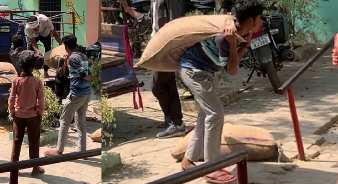 वाराणसी में छात्रों से उठवाईं 50 किलो की खाद्यान्न की बोरियां, BSA कराएंगे जांच