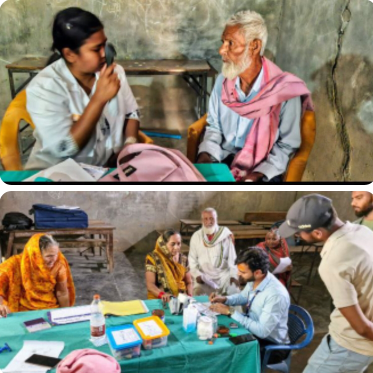 पिंडरा में लगा निशुल्क नेत्र जांच शिविर