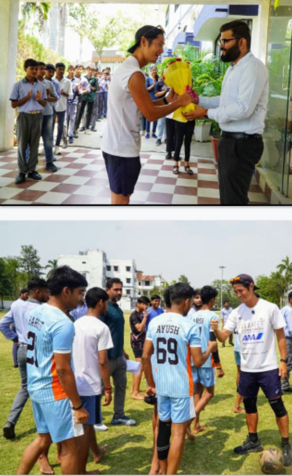 प्रख्यात फुटबॉलर का हुआ स्वागत