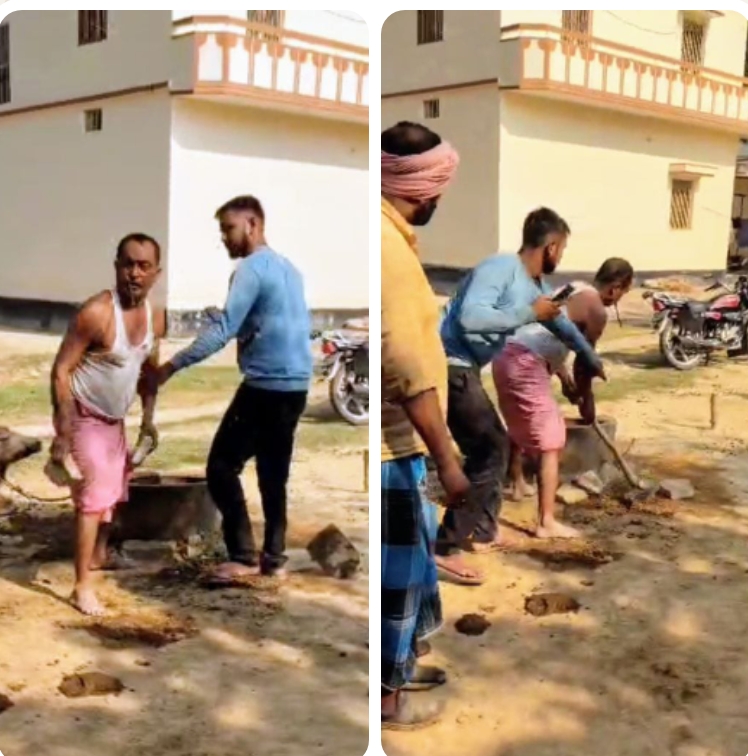 मेड़बन्दी बंदी के बाद राजस्व विभाग द्वारा गड़वायें पत्थर को उखाड़ फेंका