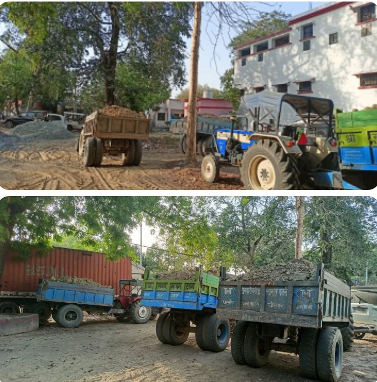 खनन अधिकारी ने अवैध खनन में लगे 5 ट्रैक्टर को किया सीज