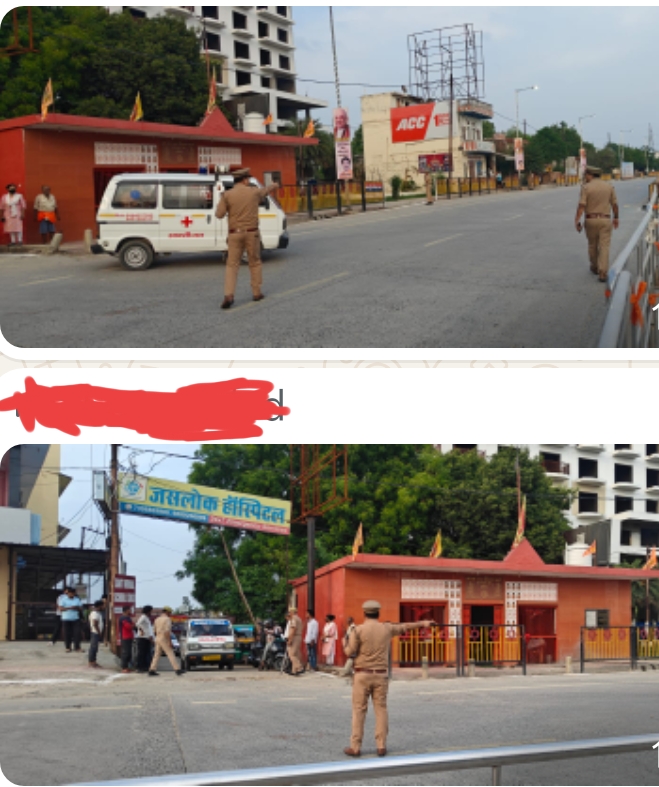 ट्रैफिक में फसी एम्बुलेंस को थाना प्रभारी ने भेजा हॉस्पिटल*