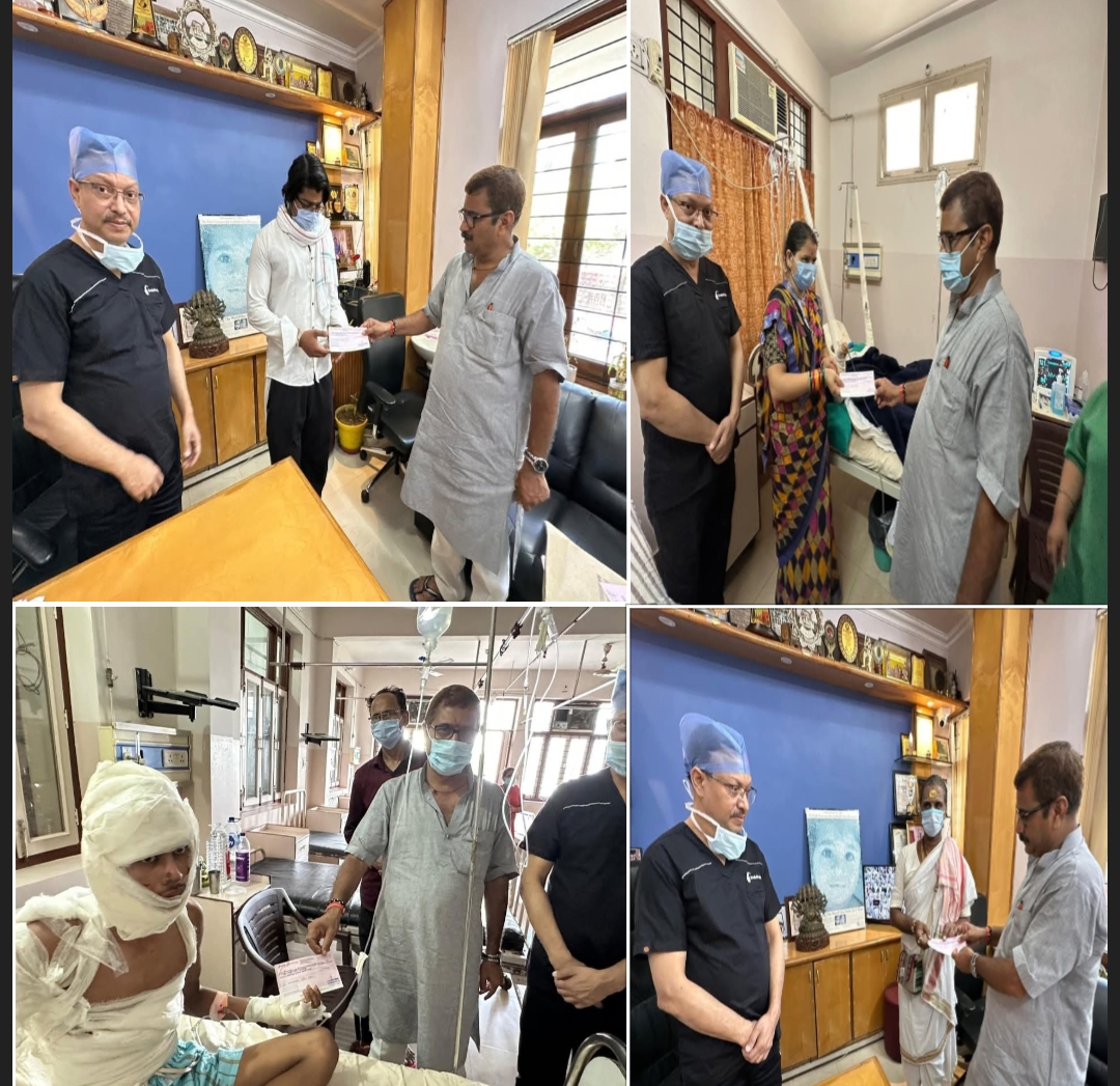 आत्मविश्वेश्वर मंदिर अग्निकांड पीड़ितों को मिली राहत, विधायक और पूर्व मंत्री डॉ. नीलकंठ ने बांटे सहायता चेक