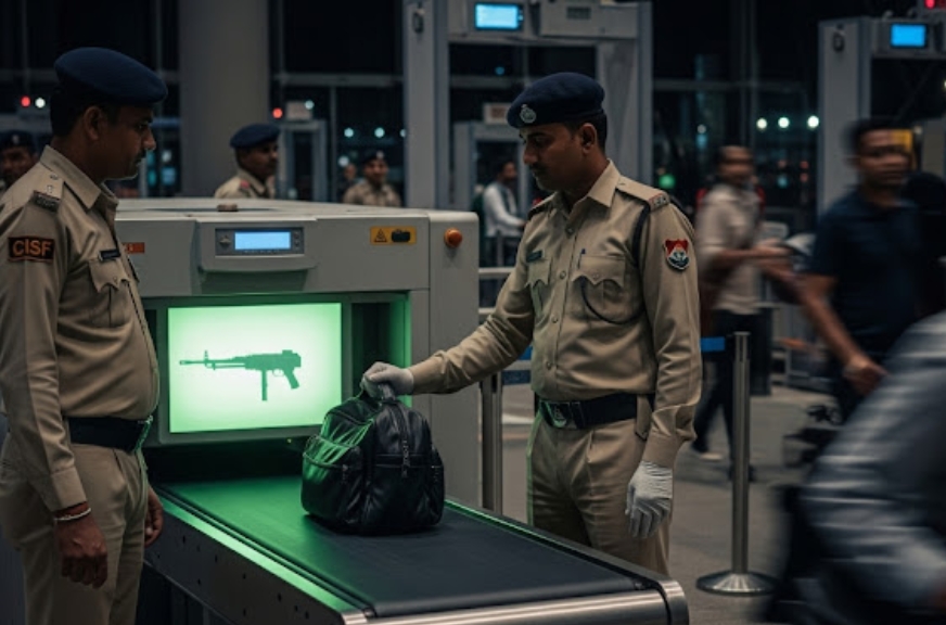 वाराणसी एयरपोर्ट पर यात्री के बैग से मशीन लाइट गन का बट बरामद, एलर्ट सुरक्षा एजेंसियां