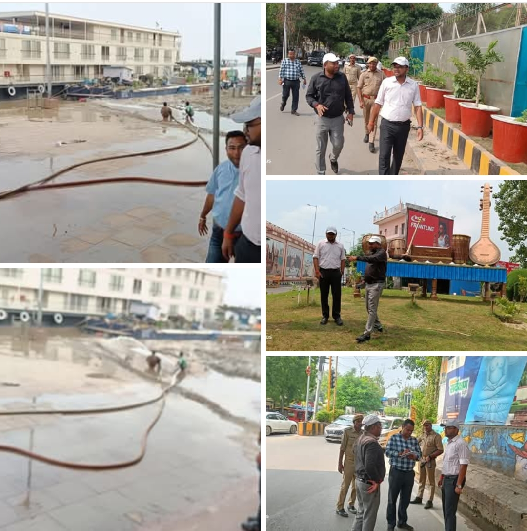 नगर आयुक्त ने घाटों और शहर का किया निरीक्षण, दिए सौंदर्यीकरण व सफाई के निर्देश