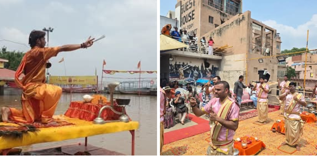 सूतक से पहले काशी में अनोखा नजारा – गंगा घाटों पर दिन में हुई गंगा आरती, मंदिरों के कपाट बंद