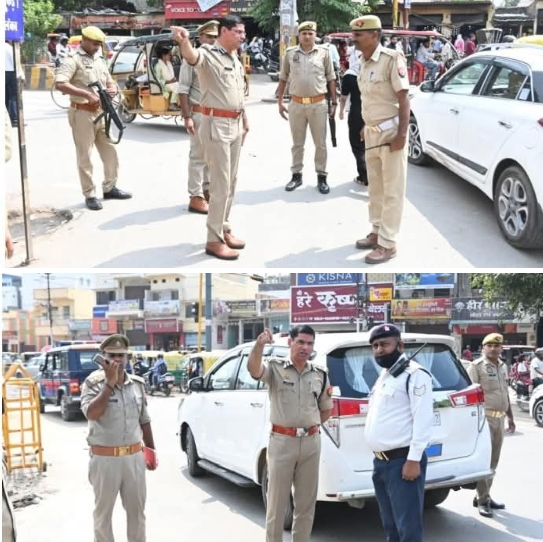 नवरात्रि पर वाराणसी में पुख़्ता पुलिस सुरक्षा: अपर पुलिस आयुक्त ने किया प्रमुख स्थलों का निरीक्षण