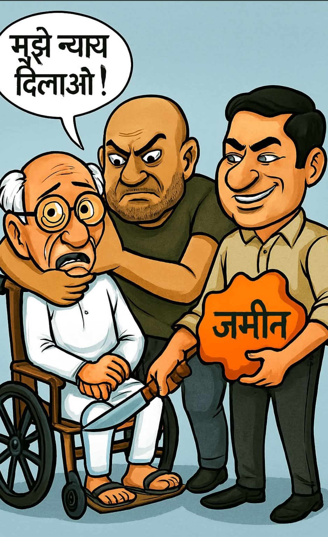 विकलांग बुज़ुर्ग का अपहरण कर करोड़ों की जमीन हड़पने का आरोप – पीड़ित ने लगाई न्याय की गुहार