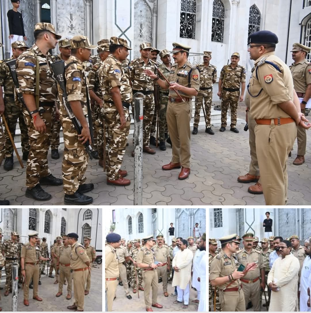 पुलिस आयुक्त वाराणसी ने शुक्रवार की नमाज और त्योहारों के दृष्टिगत शहर में कानून-व्यवस्था का किया निरीक्षण