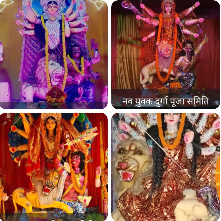 ग्रामीण क्षेत्र के पंडालों में हुई मां की प्रतिमा