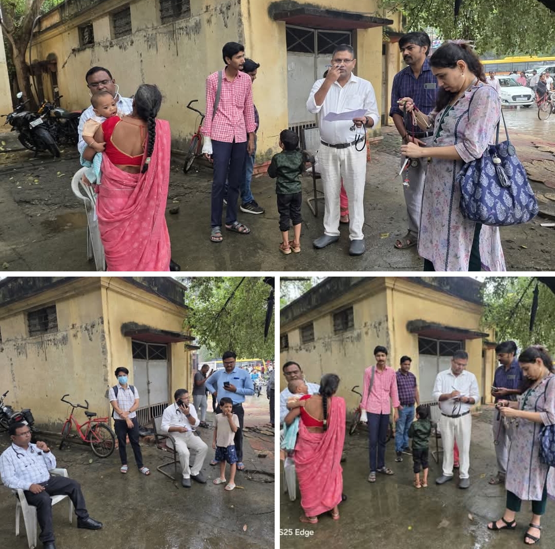 बारिश में भी सेवा जारी: जलभराव के बावजूद बाल रोग विभाग के डॉक्टरों ने दिखाई समर्पण और पेश की मिसाल