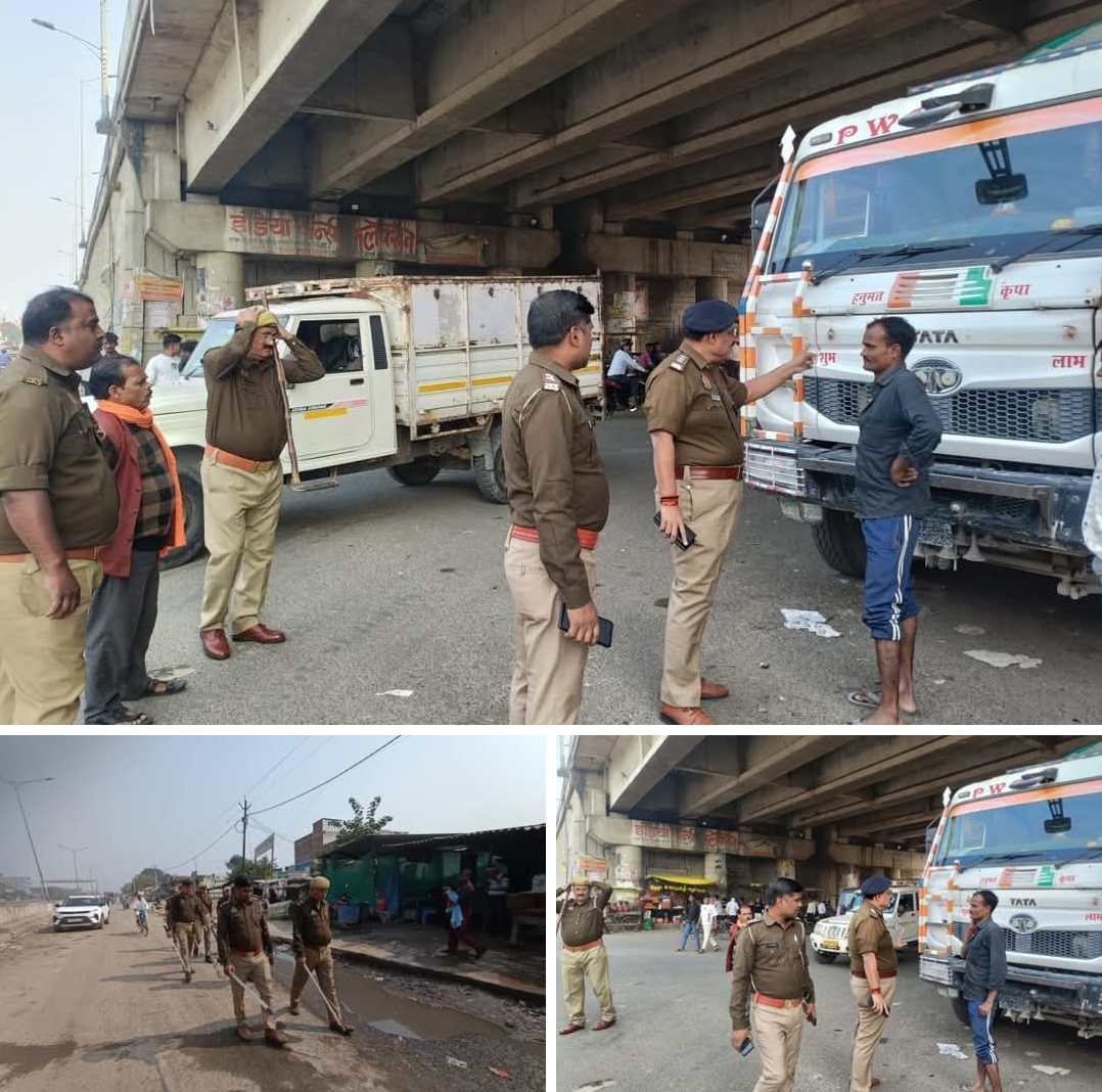 हाइवे पर अवैध पार्किंग के खिलाफ सख्त कार्रवाई, 114 डम्पर वाहनों का चालान — वाराणसी पुलिस का विशेष अभियान