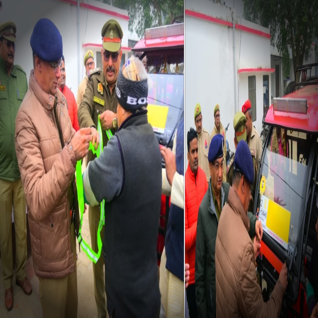 सड़क सुरक्षा की बड़ी पहल: ई-रिक्शा चालकों को रिफ्लेक्टर जैकेट व वाहनों पर रिफ्लेक्टर टेप