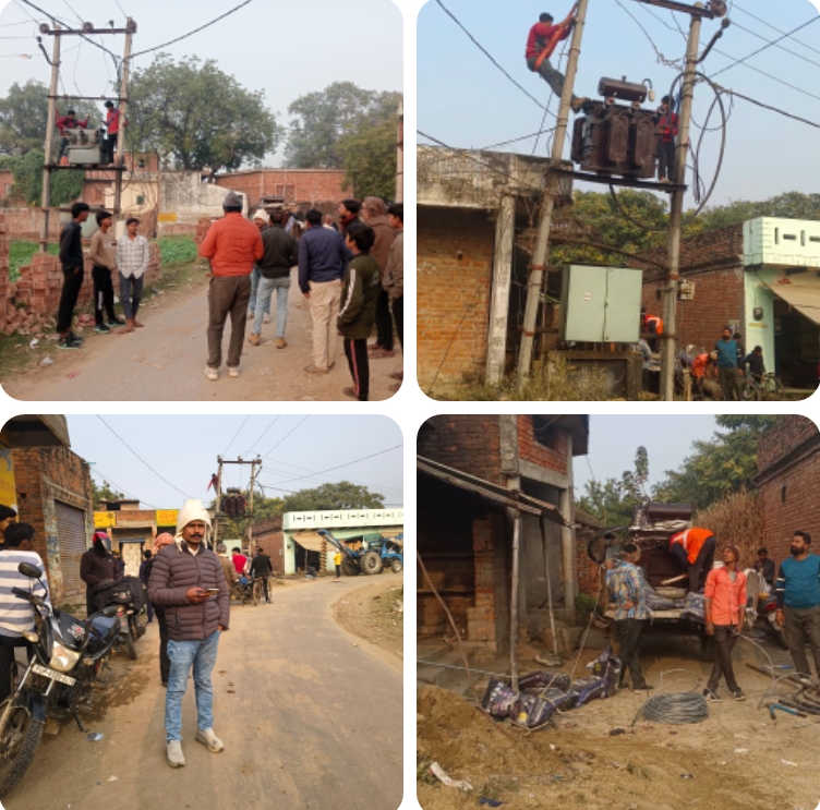 अंधेरे से मिली मुक्ति: मोकलपुर चौराहे पर महीनों बाद लगा नया ट्रांसफार्मर