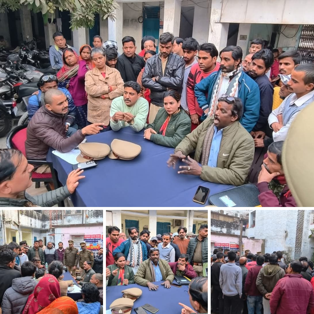 दशाश्वमेध में अतिक्रमण हटाओ अभियान से बढ़ी हलचल, 100 से अधिक पटरी व्यापारियों ने किया थाने का घेराव