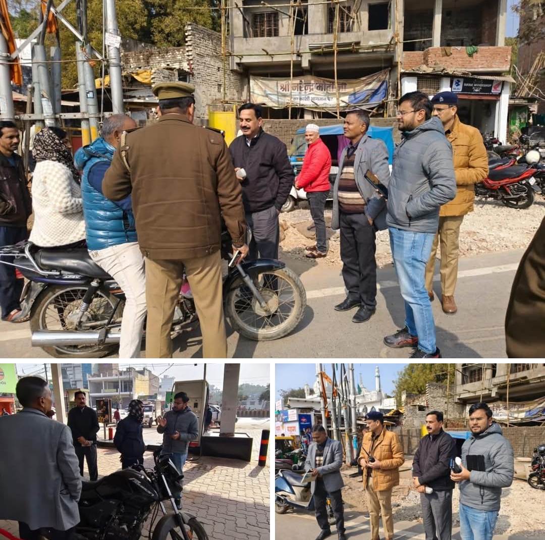 हेलमेट नहीं तो फ्यूल नहीं: वाराणसी में परिवहन विभाग व ट्रैफिक पुलिस का सख्त अभियान, 60 चालान