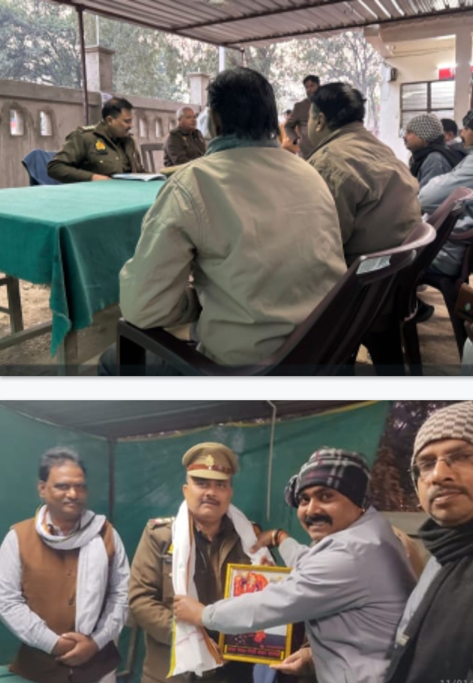 संभ्रांत लोगों के साथ इंस्पेक्टर ने की विचार विमर्श