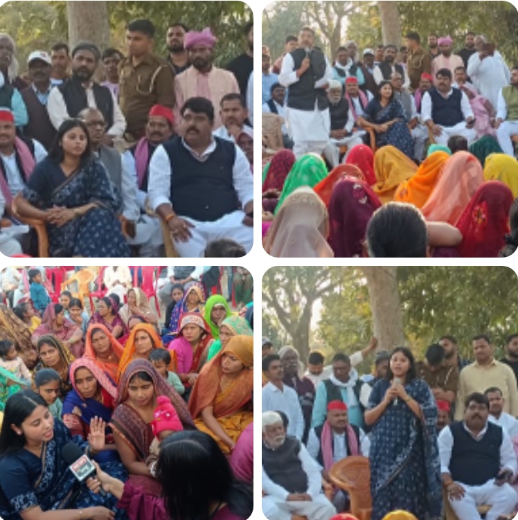 काशी द्वार योजना को लेकर सपा प्रतिनिधि मंडल किसानों से मिला