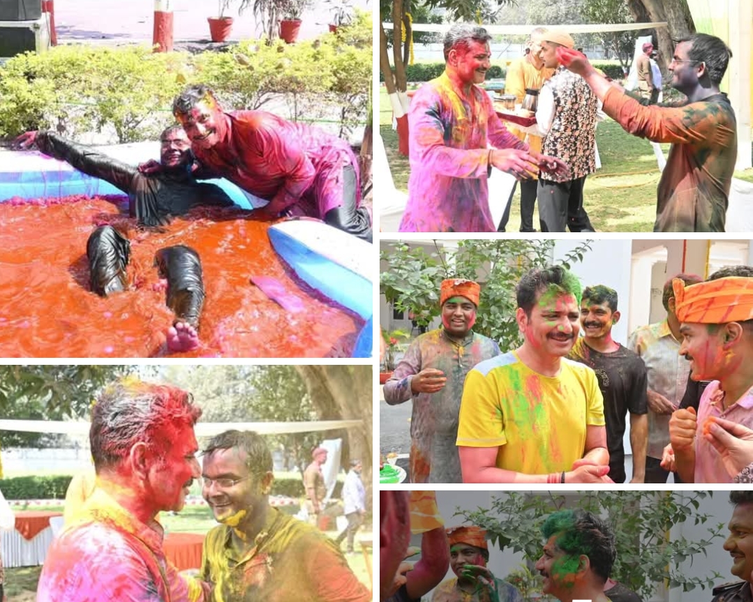 ड्यूटी के बाद रंगों में सराबोर हुई वाराणसी पुलिस, पुलिस लाइन में हर्षोल्लास के साथ मनाई गई होली